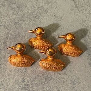 RARE Vintage Dotty Smith 4 Goldtone Duck Buttons